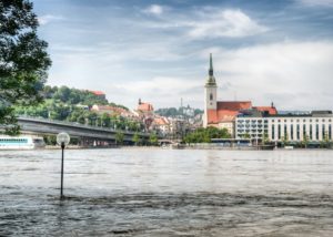 water logged in the city because of flood